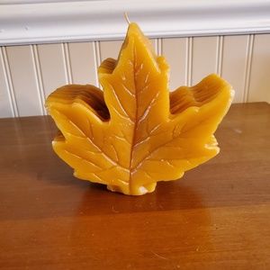 Maple Leaf Shaped Caramel Colored Candle